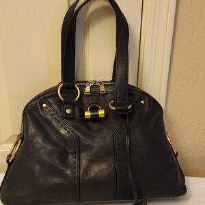 YSL Muse Black Leather shoulder bag